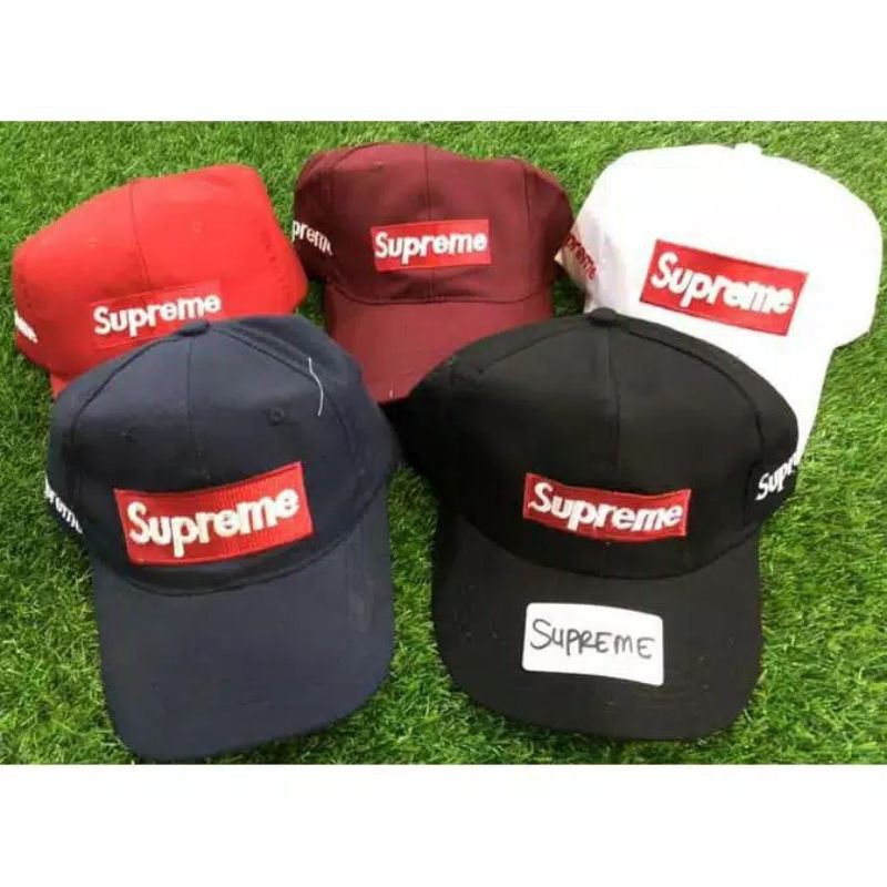 Topi SUPREME topi costum supreme murah bahan drill belakang besi