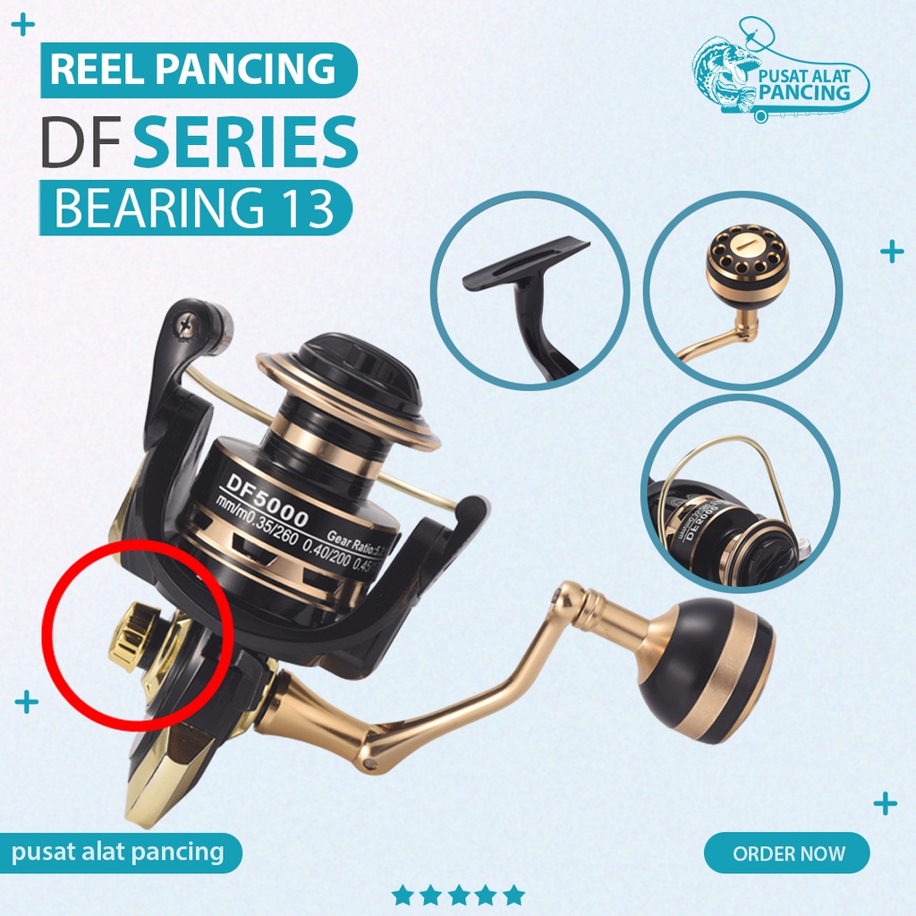 Reel Pancing Lizard Gulungan Pancing DF4000 Maks Tarik 10Kg Kumparan Logam Berputar Jigging Reel Spinn