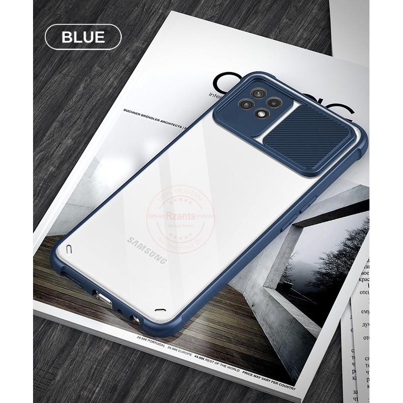 Case Samsung A22 5G Camshield Crystal Bening Camera Protect Slide Pc Mhs-1192