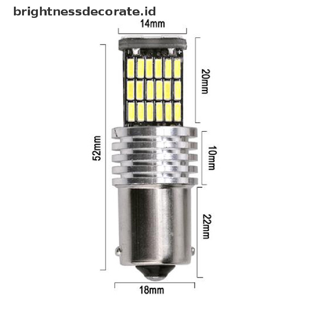 2 Pcs Lampu Rem Belakang Mobil Canbus Led 1156 15 Smd Ba15S P21W High Power 6000k Warna Putih