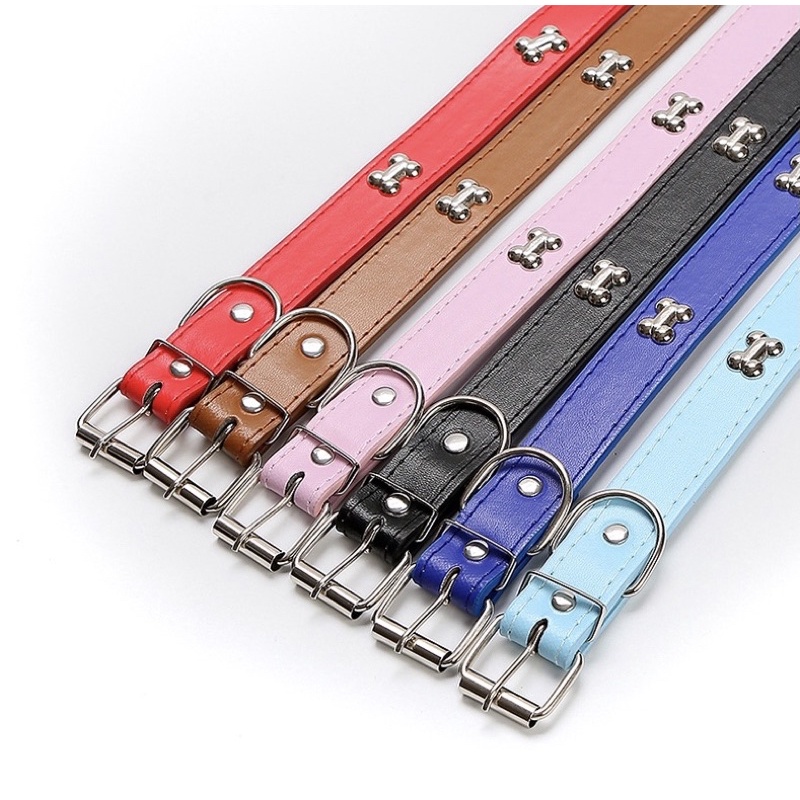 Leather Dog Cat Pet Collar Kalung Anjing Kucing Lucu