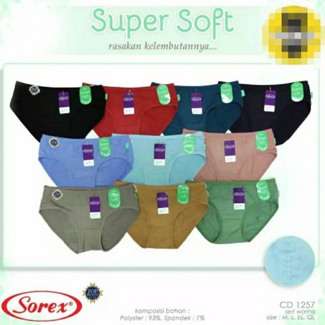 Cd Wanita Sorex 1257 {Mini} PENDEK Super Soft | Celana Dalam Wanita Dewasa