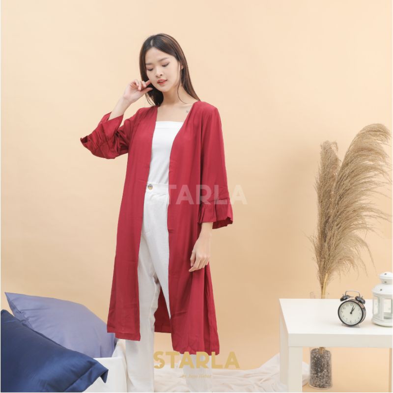 CARDIGAN LONG OUTER OUTWEAR BASIC POLOS KARDIGAN OVERSIZED WANITA RIVERA JAYA HEBAT