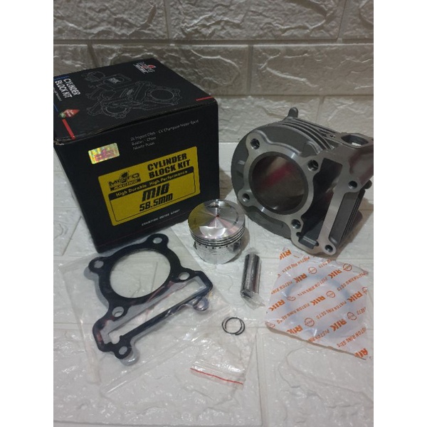 Block cylinder bore up kit set nouvo blok mio 58.5 mm MOTO 1 Racing sporty smile soul karbu rator