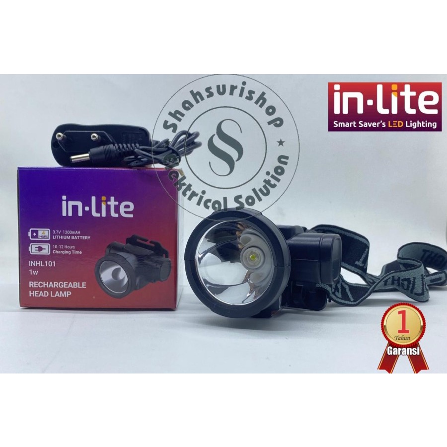 HEADLAMP IN LITE INHL 101 RECHARGEABLE 1 W SENTER KEPALA CAS