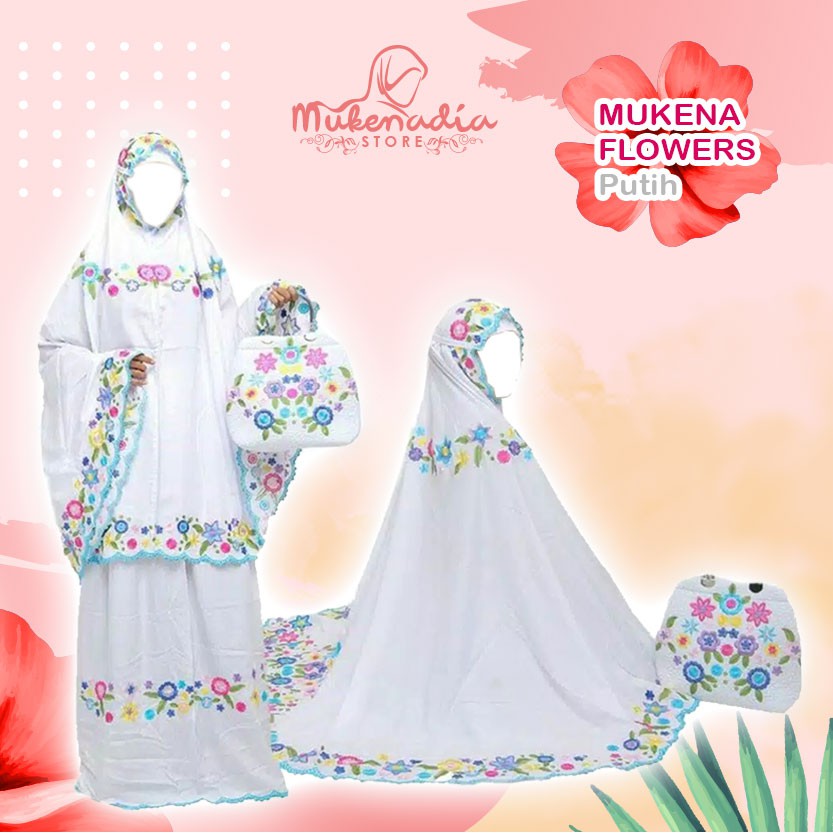 MUKENA FLOWER CANTIK PUTIH
