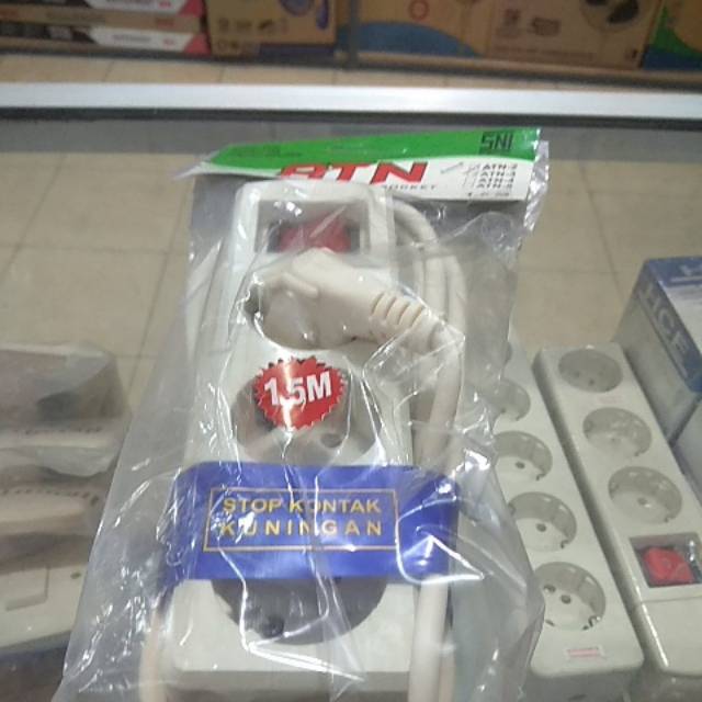 Stop kontak kabel atn 3 lubang 1.5 meter