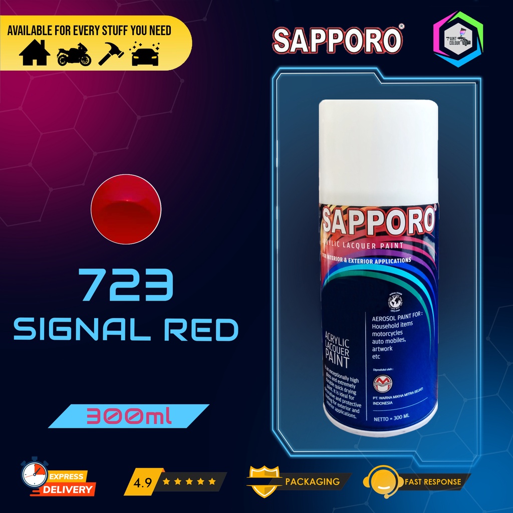 Cat Semprot SAPPORO Paint - 723 SIGNAL RED Helm/Motor/Gundam/Body