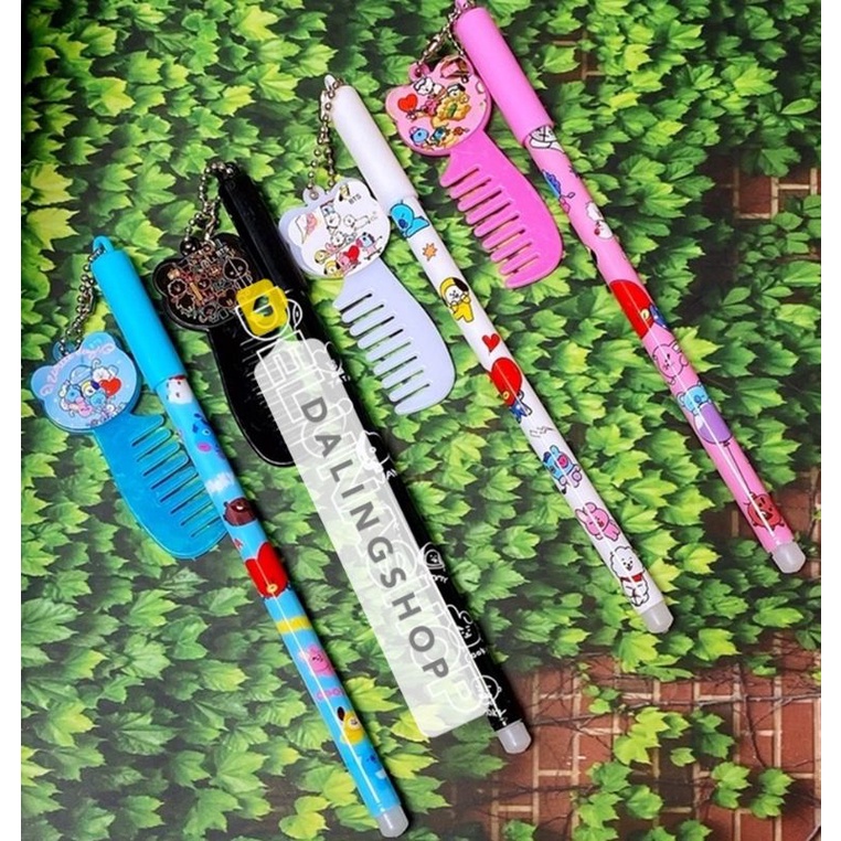 Dalingshop / PULPEN GEL BT21 + GANTUNGAN UNIK LUCU BT21 / PEN BT21 / PEN SQUID GAME + GANTUNGAN BONEKA GOYANG  / PULPEN SQUID GAME-5