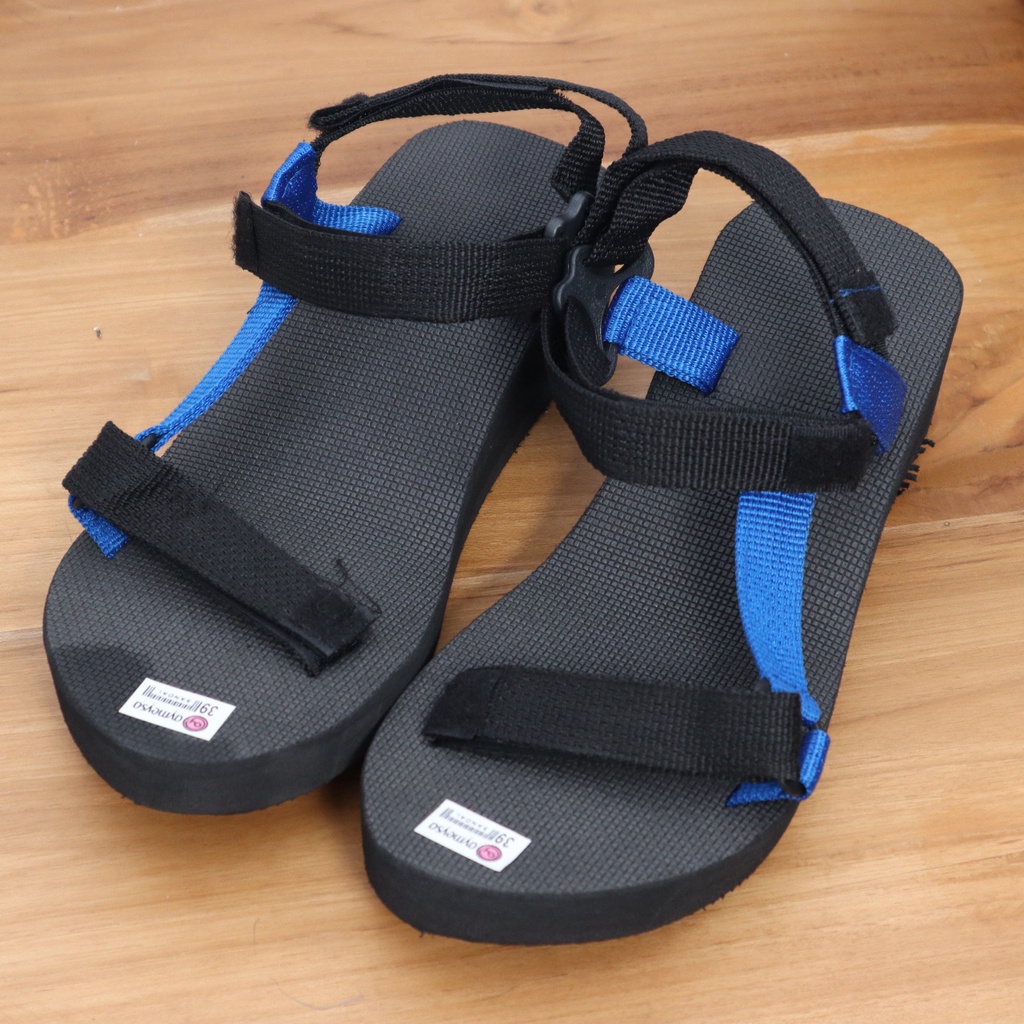 sandal tevi wedges gunung wanita empuk murah tali import sendal kekinian casual terbaru tebal 3cm