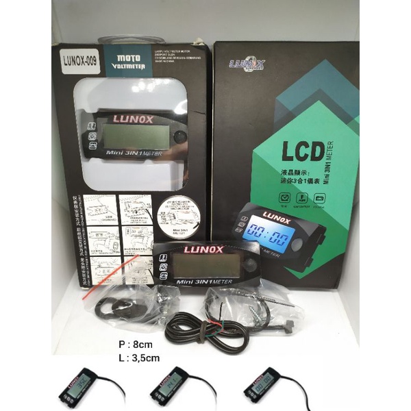Voltmeter 3 in 1 kotak merk lunox