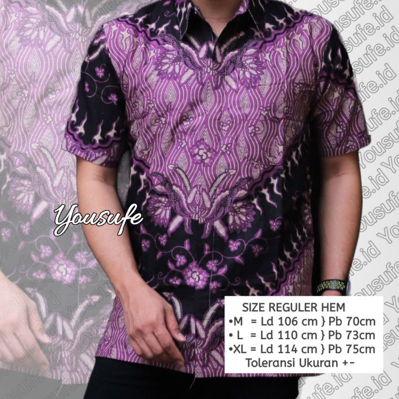 Batik Pria Motif Ungu Keris Katun Halus Premium Batik Pekalongan Nyaman Pernikahan hajatan