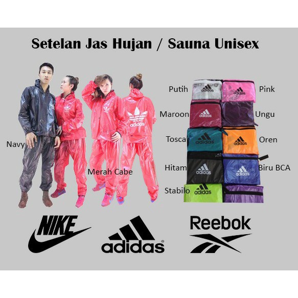 (COD) Jas Hujan Adidas/nike/reebok Kualitas Premium / Jas Hujan