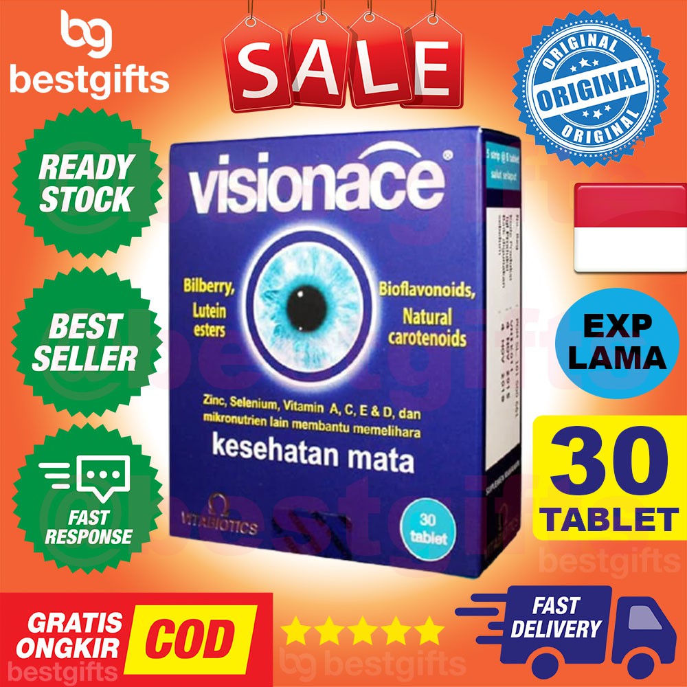 VITABIOTICS VISIONACE VISION ACE BILBERRY LUTEIN ESTERS VITAMIN MATA KERING BIOFLAVONOIDS 30 TABLET