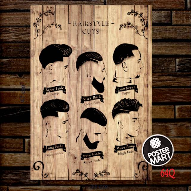 Poster Barbershop Pangkas Rambut Dan Model Rambut 64q Shopee Indonesia