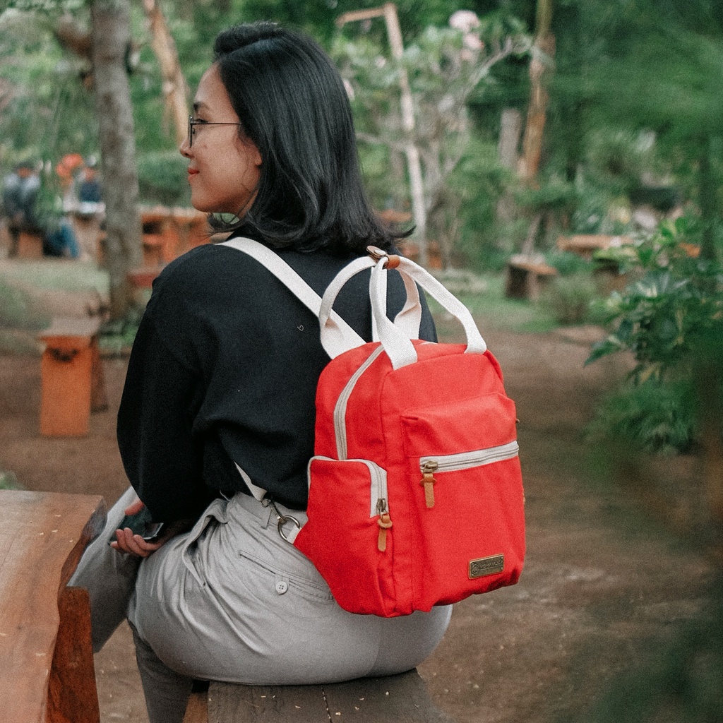 Tas Ransel Wanita Mini Backpack Bahan Kanvas - Virgil Mokamula