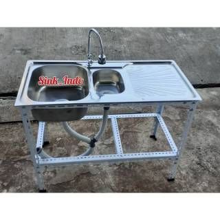 Bak Cuci Piring Portable Wastafel Kaki Rak Kitchen Sink westafel Set