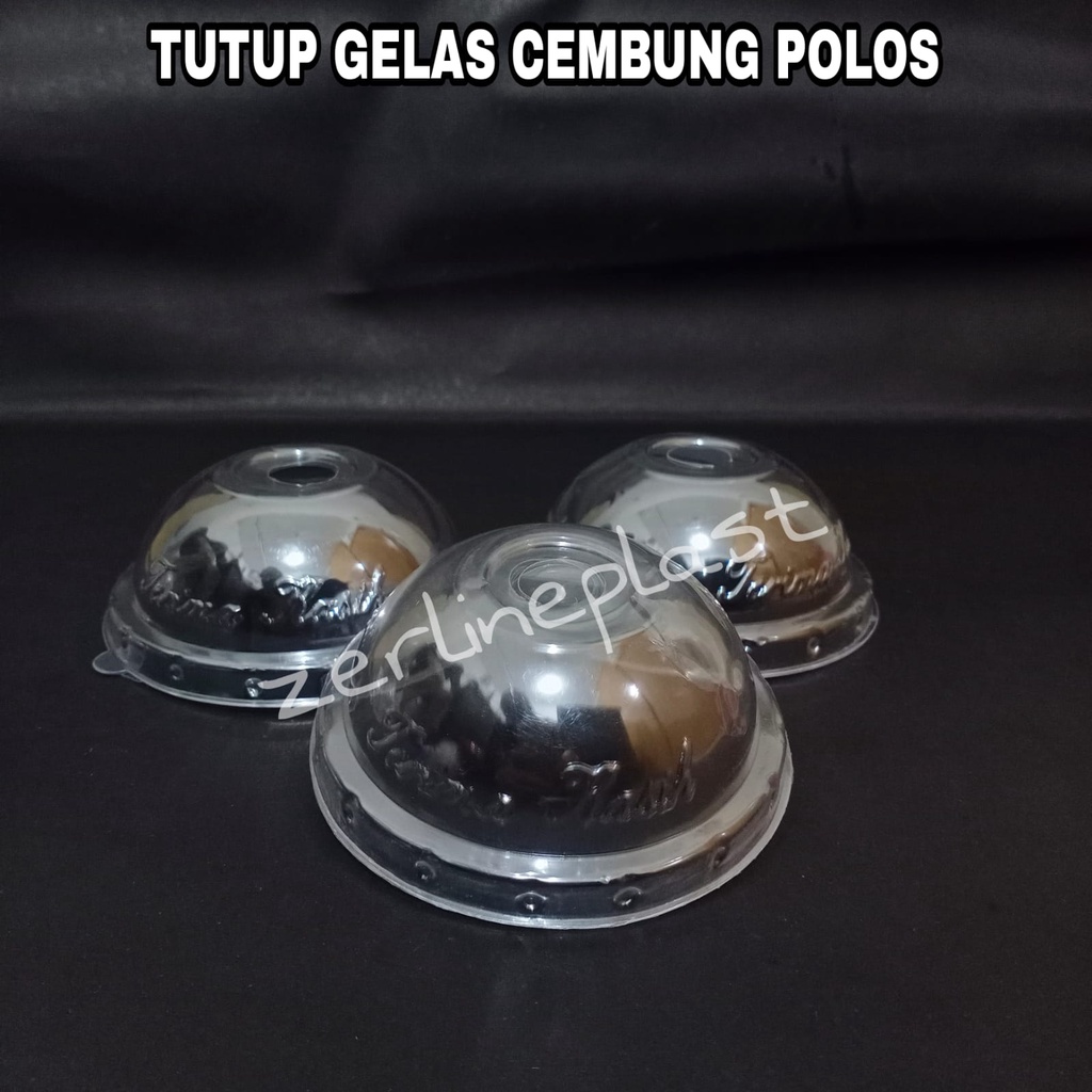 Tutup Gelas Plastik Cembung Polos SUKAWA Bening