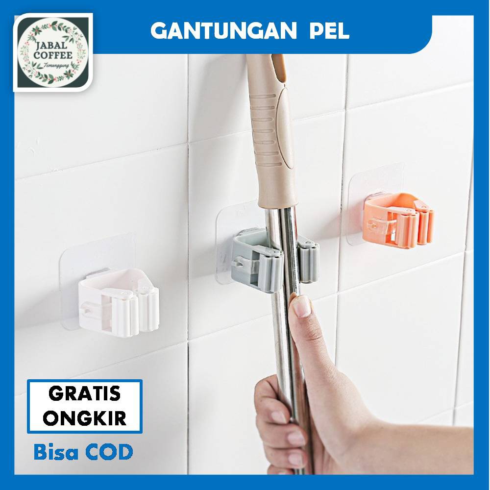 Gantungan Penjepit Sapu Pel Tempel / Gmop Holder Alat Penjepit Gantungan Sapu / Holder Mop J93