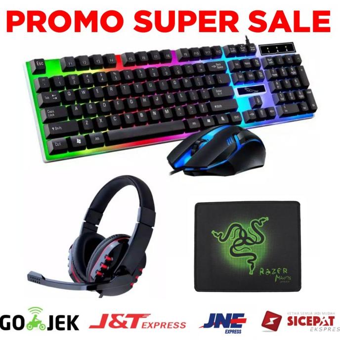 PAKET KEYBORD GAMING + MOUSE GAMING USB MIXIE + HEADSET WEILISHI W160