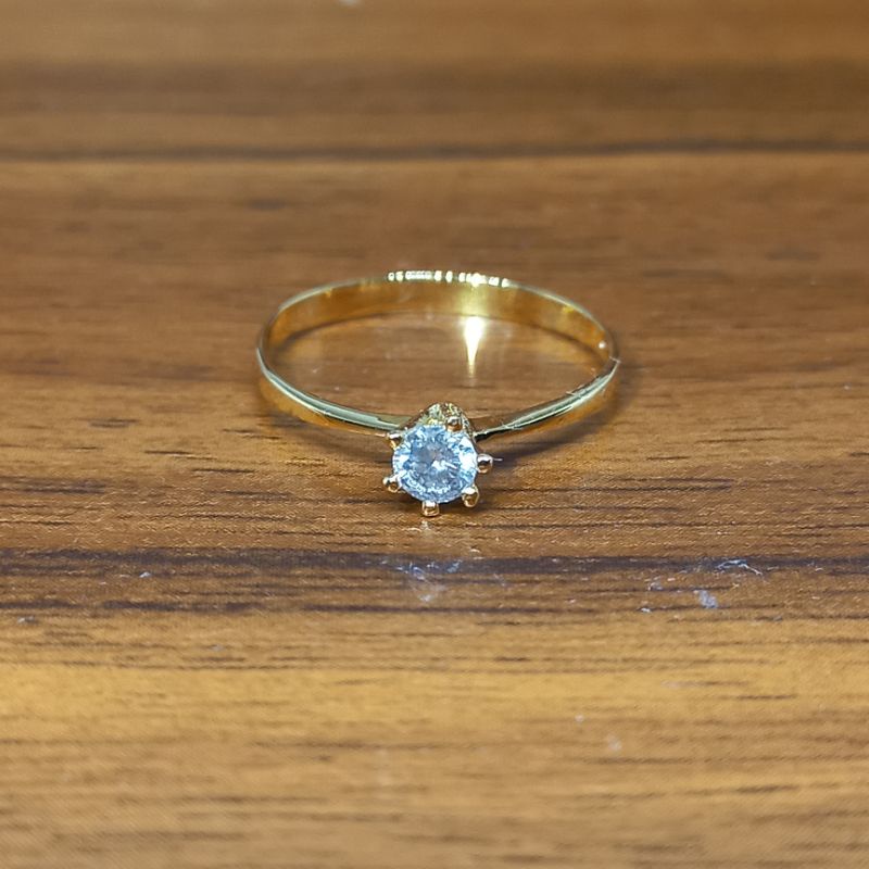 cincin emas wanita mata satu simple berlian eropa