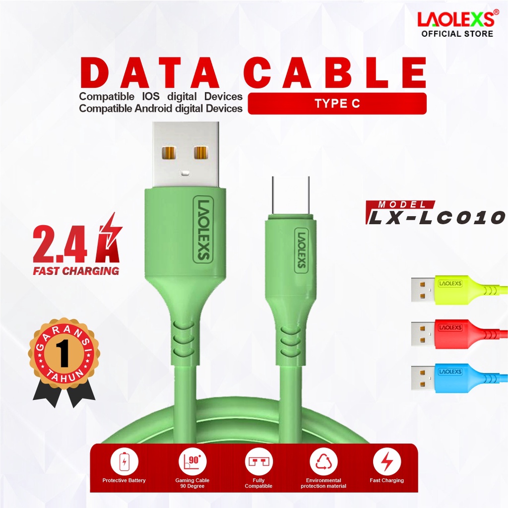 Kabel Data / Kabel Charging LC-010 Fast Charging 2.4A ORIGINAL (Garansi Resmi 12 Bulan)