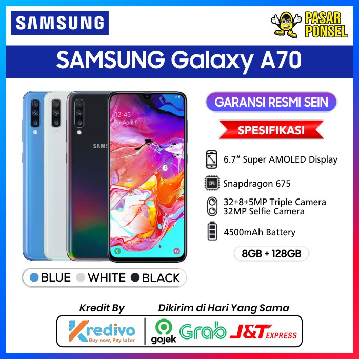 HP SAMSUNG GALAXY A70 8/128GB GARANSI RESMI TERMURAH SESURABAYA