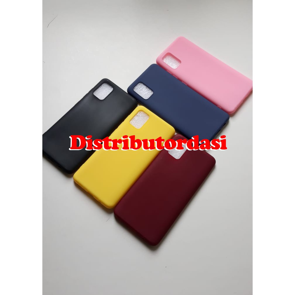 candy macaron softcase case tebal kondom hp samsung a31/a51Pink maroon kuning hitam navy