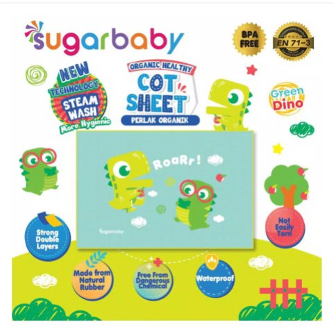 Sugar Baby Perlak Bayi Alas Ompol Organic Healthy Cot Sheet Premum Air Filled Rubber