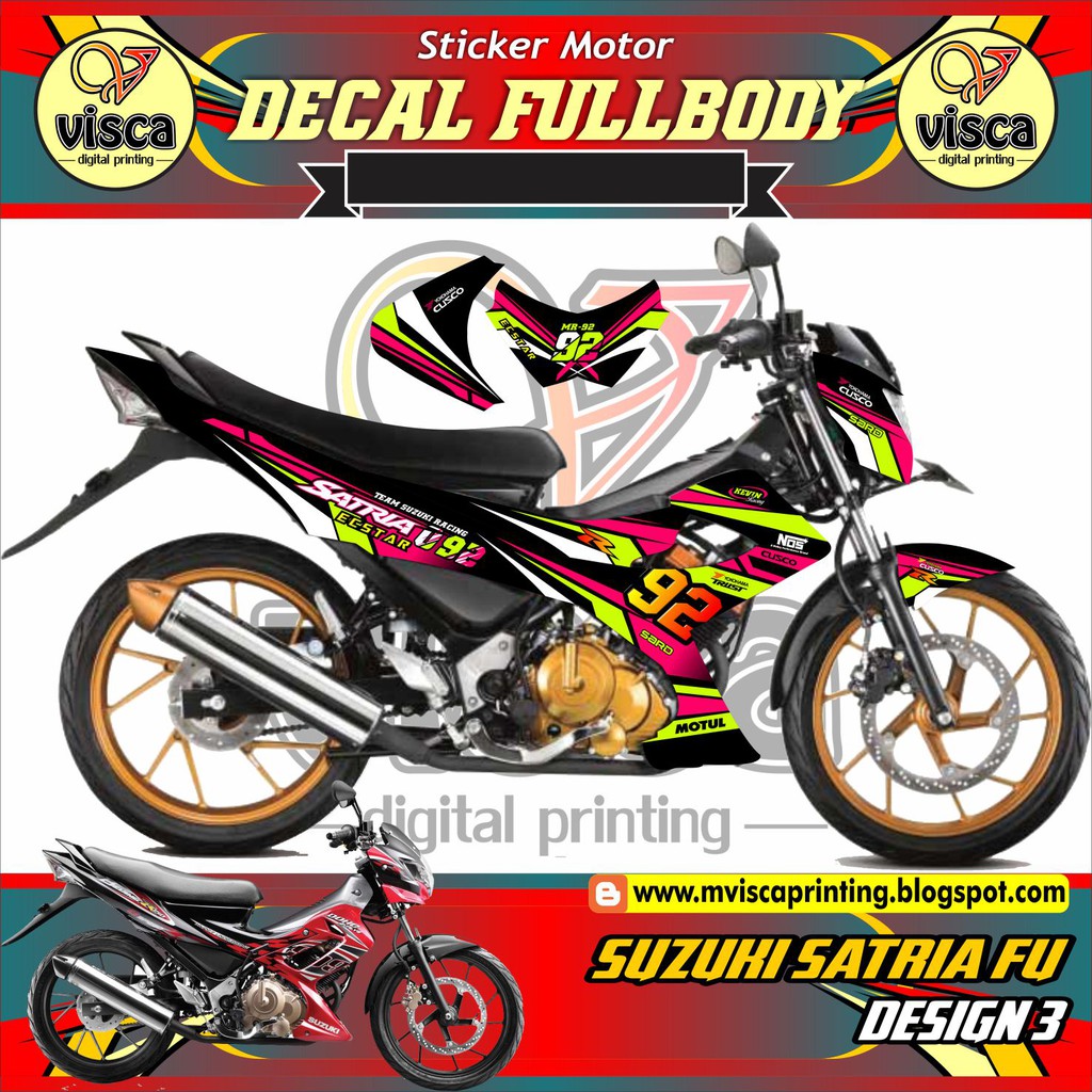 Striping Motor Sticker Motor Decal Motor Suzuki Satria Fu Design 3