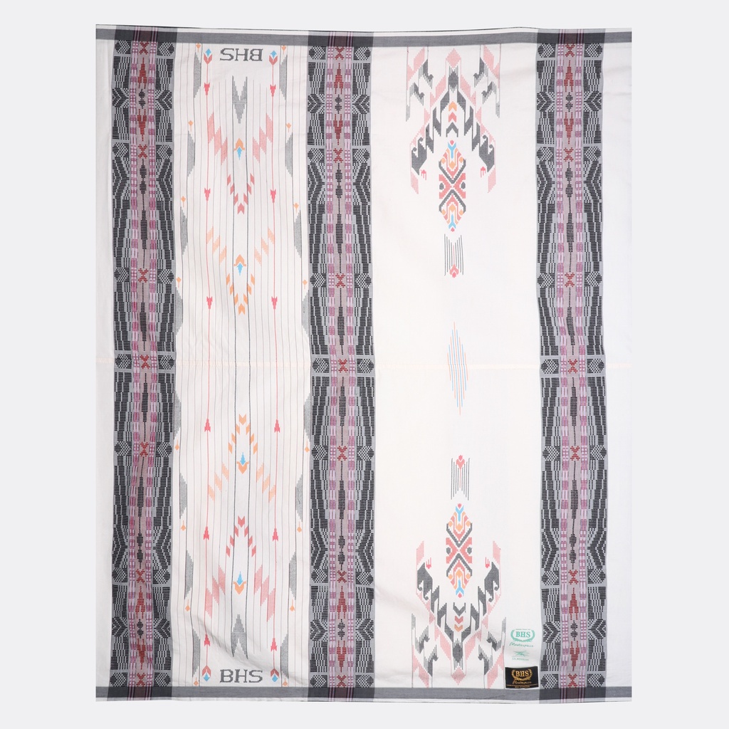 Sarung BHS Masterpiece Gold Motif Songket Gunung Lampion Putih Silver 01// BHS SGL