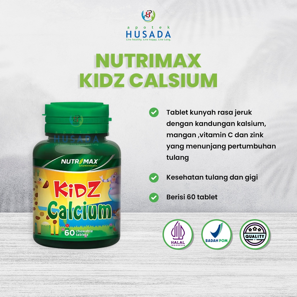 Nutrimax Kidz Calcium 30 Tablet Vitamin Multivitamin Suplemen Obat Herbal Alami Peningkat Daya Tahan