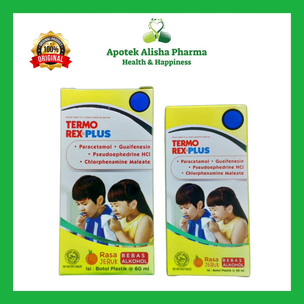 TERMOREX PLUS Sirup 30ml / 60ml - Termorek Plus Syrup Parasetamol Obat Penurun Panas / Demam Flu / Pilek Hidung Tersumbat Meler dan Batuk Anak