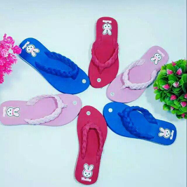 Sandal Jepit Anak Cewek Wedges Sandal Anak Cewek Murah Sandal Anak Cantik Spon Sandal Tali Kepang