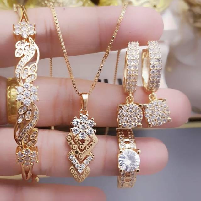 Xuping set perhiasan lapis emas 24k 2102b