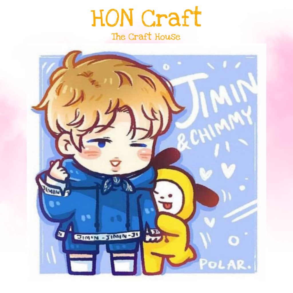 [30 cm x 30 cm] 5D DIY Full Drill Diamond Painting Paint by Number Lukisan Berlian Set - Jimin BTS A