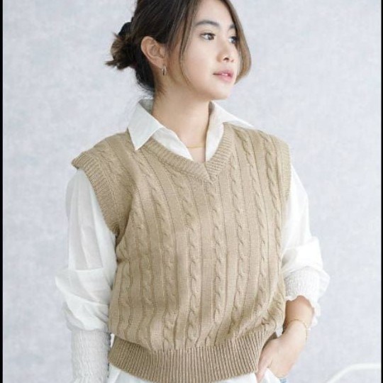 VEST CABLE SWEATER KNIT 7 GET/SWEATER BASIC RAJUT/MURAH BERKUALITAS