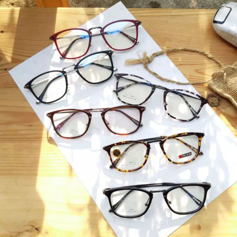 Kacamata Pria wanita Model Kotak | Kacamata Antiradiasi /Normal minus silinder dan plus