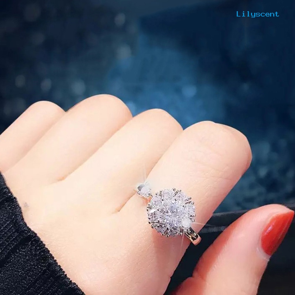 Cincin Model Terbuka Aksen Berlian Imitasi Untuk Wanita