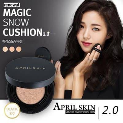 Magic Cushion Original-Bedak Aprilskin Glowing-Aprilskin Black Magic Snow Coshion -SPF50 2.0