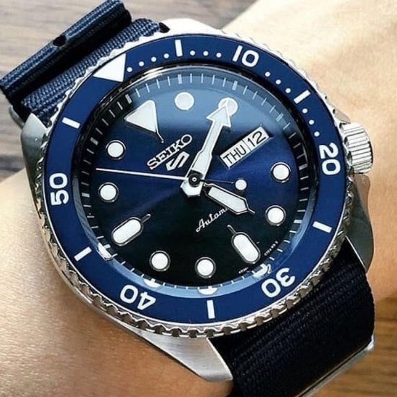 Jam Tangan SEIKO 5 SPORT SRPD51K2/SRPD51 ORIGINAL AUTOMATIC Blue Kanvas