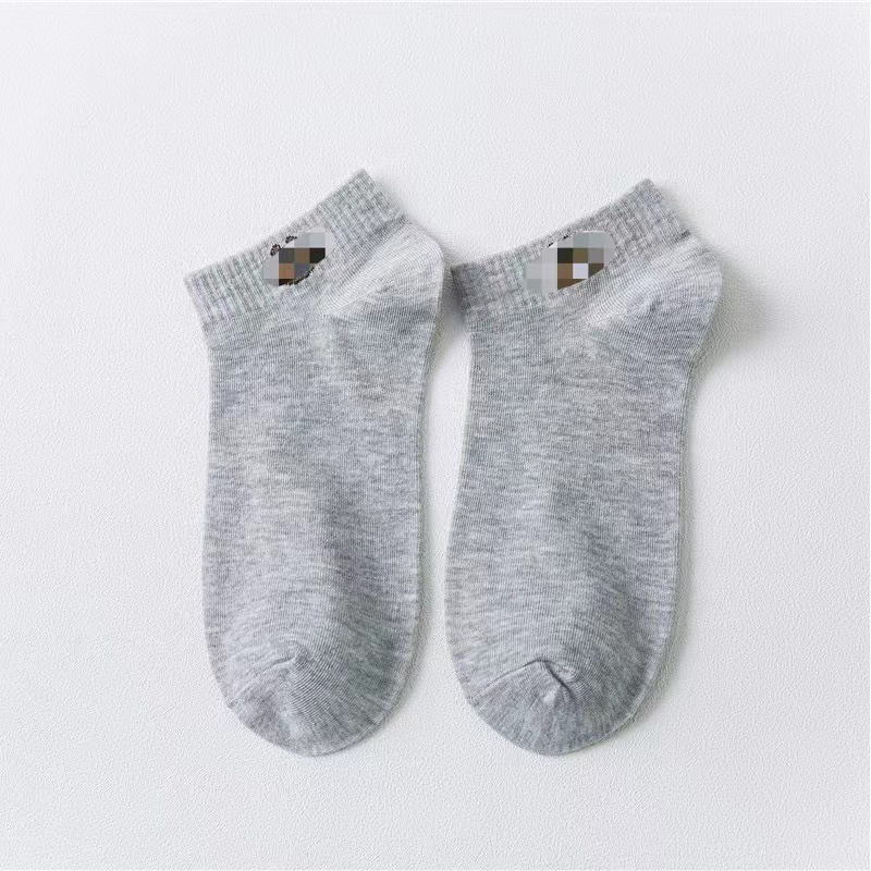 【CT】Kaos Kaki Fashion Unisex Motif Line Beruang Brown Wanita Pria Murah Import #KK 01-ABU