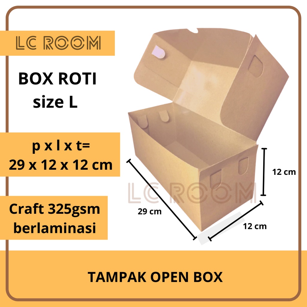 Box Kraft Dos Packaging Makanan Dus Coklat Kotak Kue Roti Cake Tart Brownies 29x12cm (FOOD GRADE)