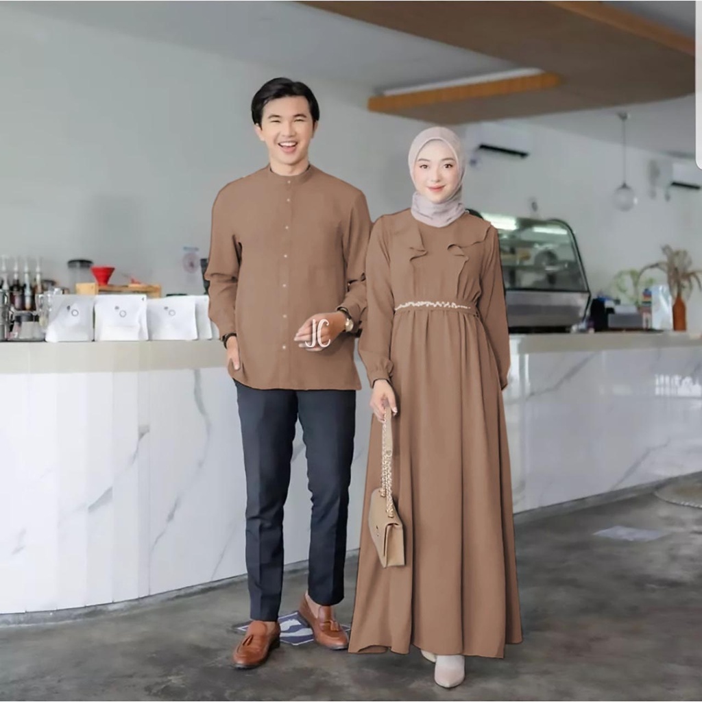 (Bisa Cod) Couple Cleo Baju Pasangan Wanita Koko + Gamis / Baju Couple Busui / Model Terbaru / Baju 