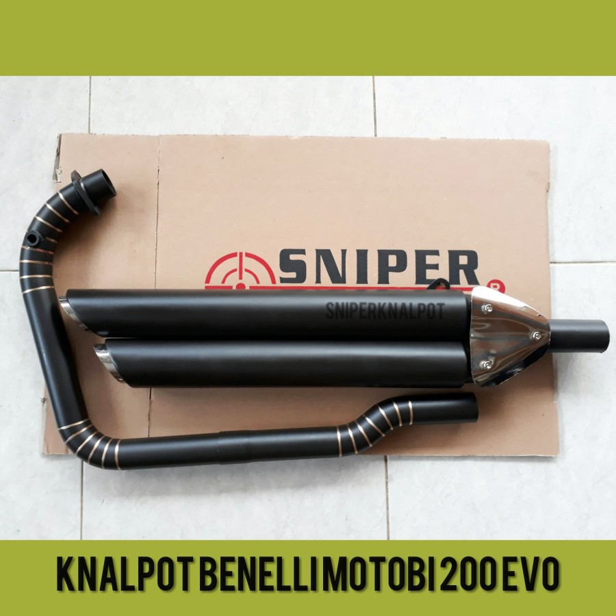 Knalpot Benelli motobi 200 evo Double Vannes