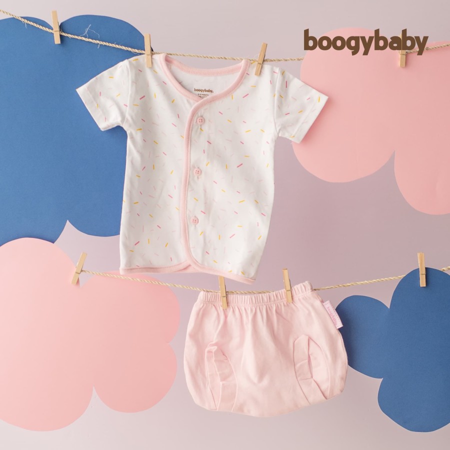 Makassar ! New Boogybaby Candyland Top Basic + Pants Basic 3-6 Bulan ( 2 PCS )