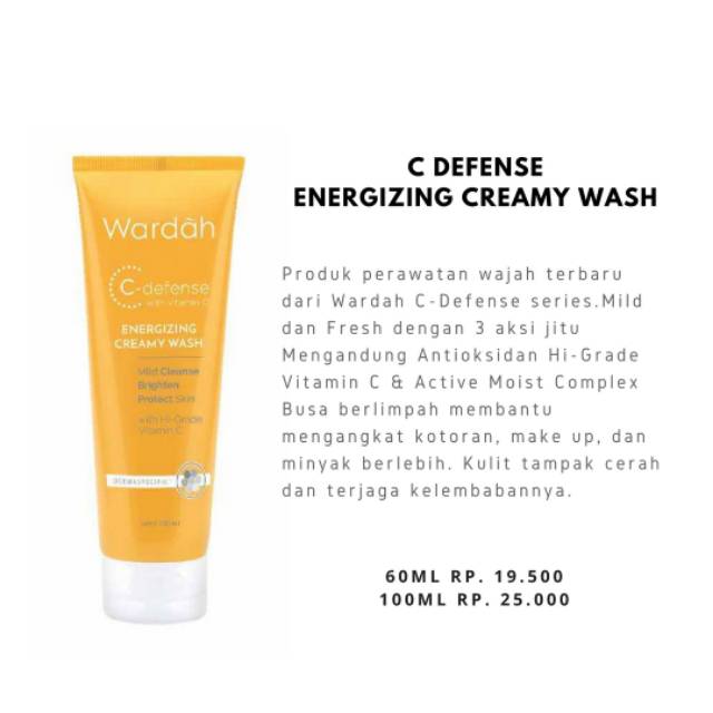 wardah creamy wash c defense