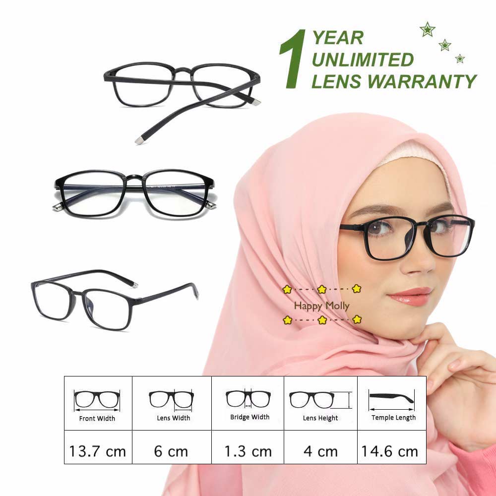 Kacamata Anti Radiasi Blue Ray Lens (Design Korea) Unisex - HM8037 ( Group ) FREE Sarung