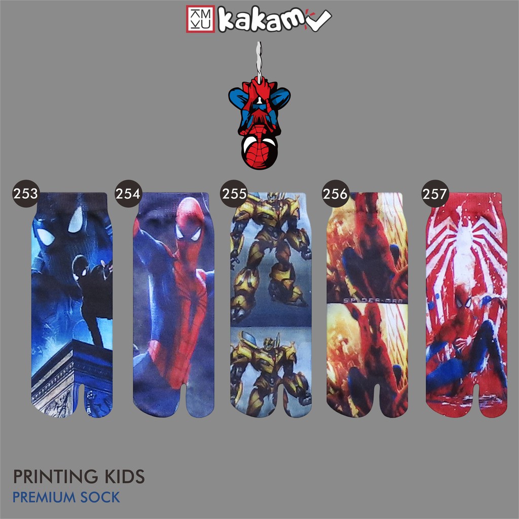 Kakamu Kaos Kaki Jempol Anak Printing Karakter  Iron Man, Hulk 13