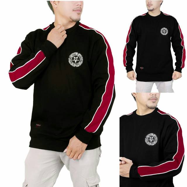 Sweater Pria Oblong Salur Rebel